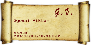 Gyovai Viktor névjegykártya